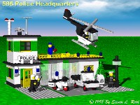 MLCad drawing and render of Police Station